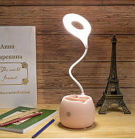 Настільна лампа акумуляторна світлодіодна led з підставкою 40см рожева настільна лампа акумуляторна