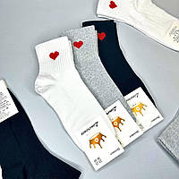 Спортивные женские носки с сердечком Limerence, 36-40р, 12 пар