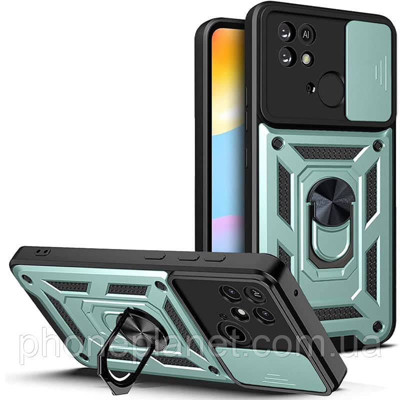 Ударостійкий чохол Camshield Serge Ring Camo для Xiaomi Redmi 10C (Синій/Army Blue)