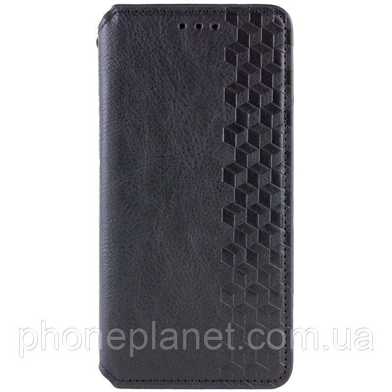 Шкіряний чохол-книжка GETMAN Cubic (PU) для Xiaomi Redmi 12 Штучна шкіра, Слот для візитки, Чорний