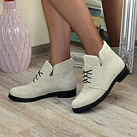 Ботинки замшевые демисезонные на невысоком каблуке, цвет серый. 36 размер