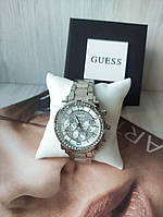 Жіночий наручний годинник Guess silver