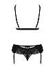 Комплект жіночий бюстгальтер, трусики та пояс для панчіх Obsessive MADERRIS SET bra, garter belt&thong, фото 5