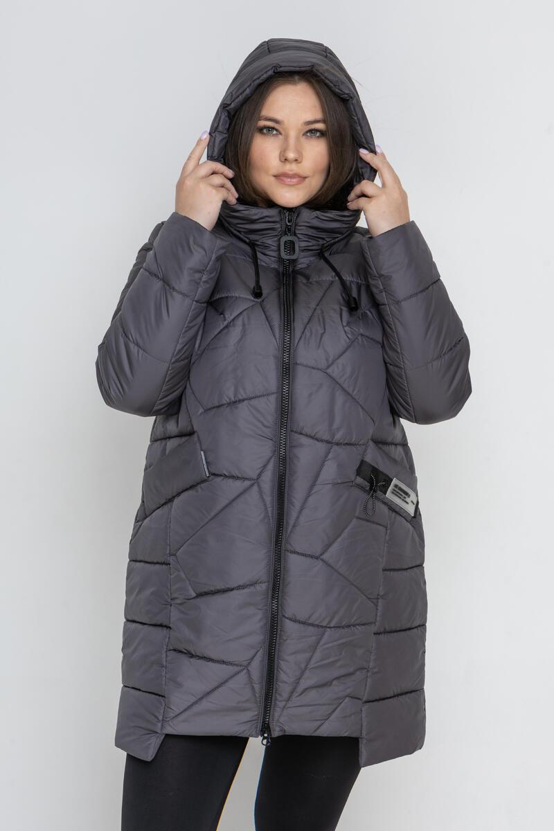 Женская куртка большого размера зимняя 48-68 пудровый - фото 5 - id-p1946421832