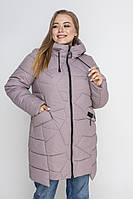 Женская куртка большого размера зимняя 48-68 пудровый