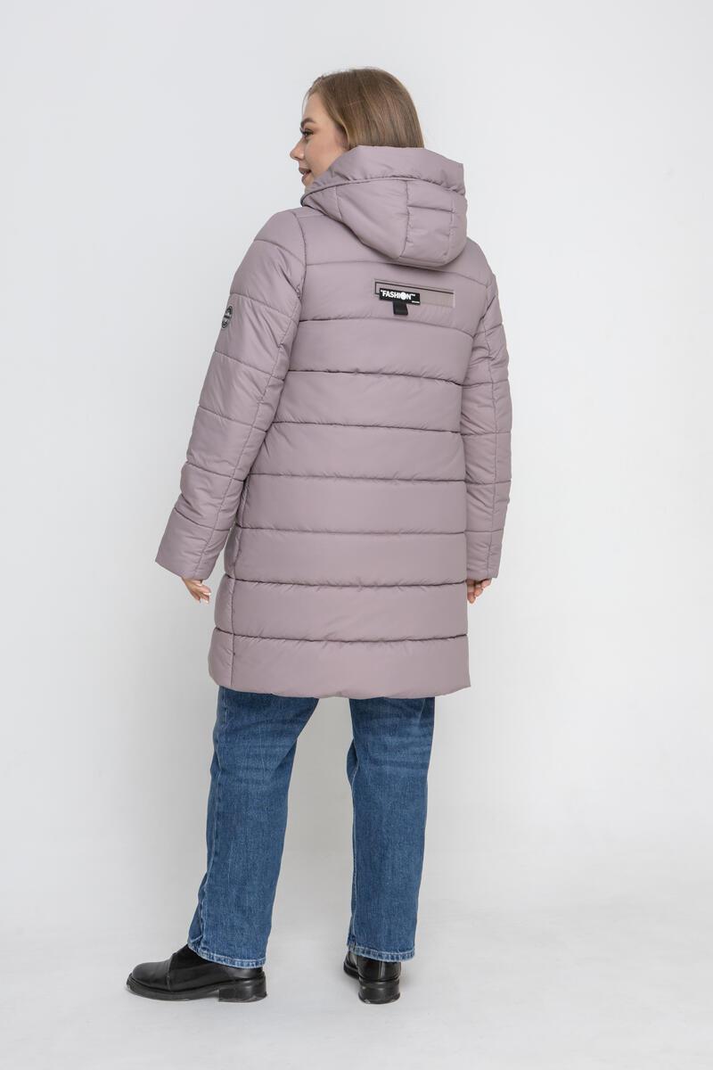 Женская куртка большого размера зимняя 48-68 пудровый - фото 2 - id-p1946421832