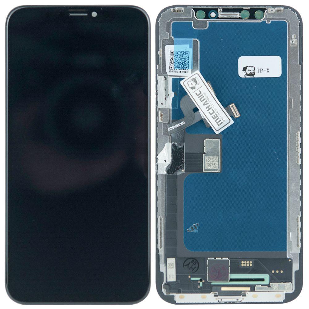 Дисплей  iPhone X модуль в зборі з тачскріном, чорний, Mecanico, TFT HC