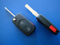 Ключ Audi викидний (корпус) 2 кнопки 1 кнопка, лезо hu66, під батарейки 1616