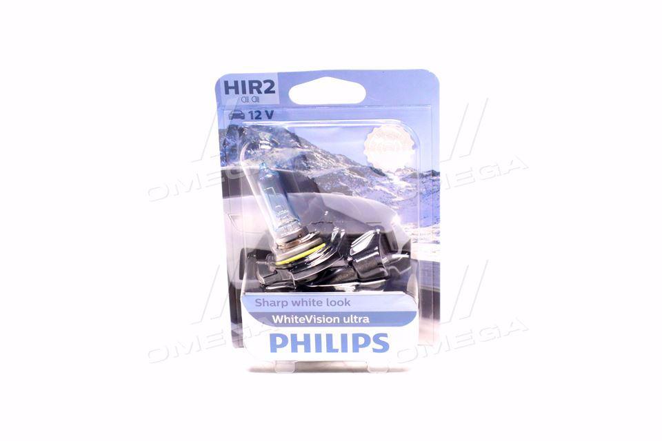 Лампа розжарювання HIR2 WhiteVision ultra 12V 55W PX22d (+60) (3700K) 1шт. blister (вир-во Philips) 9012WVUB1