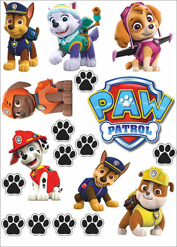 Купить Вафельная или сахарная картинка "Щенячий патруль" 47, цена 45 ...