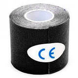 Кінезіотейп, Kinesio tape, тейпінг, тейпування, кінезіологічна стрічка Чорний колір 5 см*5 м, фото 2