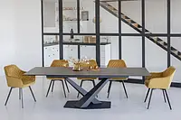 Керамический стол TML-897 гриджио латте + черный 180*90*76