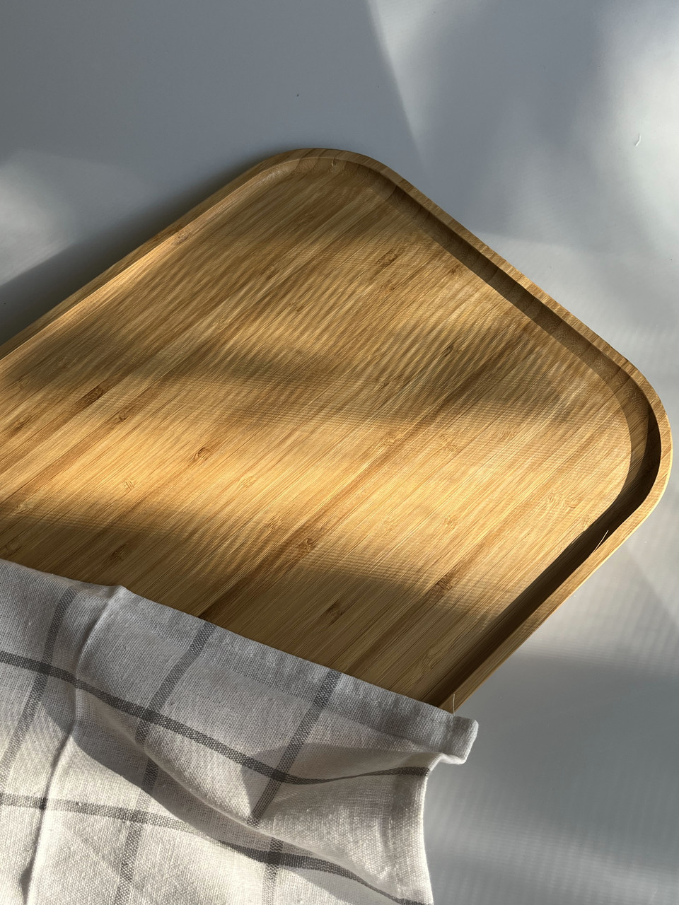 Піднос бамбуковий Helios прямокутний з прозорою кришкою 40х30 см (7311/кр), фото 1