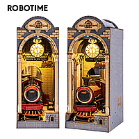 3Д пазл ROBOTIME TGB04 Rolife поезд во времени 3D деревянный DIY миниатюрный дом книга-уголок-пазл комплект