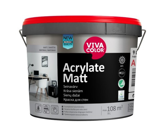 Акрилатна фарба для внутрішніх робіт Viva Color Acrylate Matt 0.9л