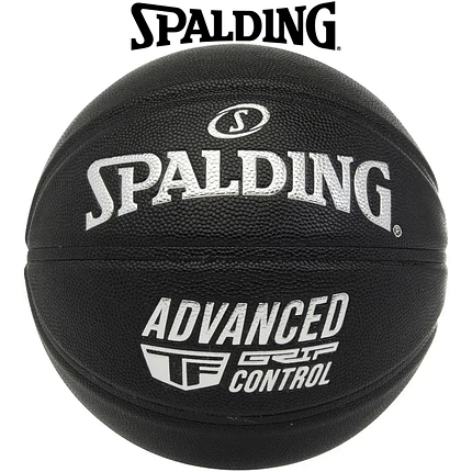 М'яч баскетбольний спортивний ігровий м'яч для баскетболу Spalding Advanced Grip Control чорний розмір №7, фото 1