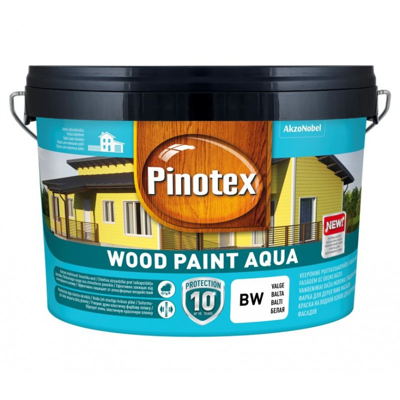 Фарба на водній основі для дерев'яних фасадів Pinotex Wood Paint Aqua (Пинотекс вуд пейнт аква) 9л.
