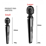 Вібратор мікрофон 31 см чорний для стимуляції клітора, універсальний вібратор масажер від USB, інтимна іграшка, фото 6