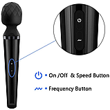 Вібратор мікрофон 31 см чорний для стимуляції клітора, універсальний вібратор масажер від USB, інтимна іграшка, фото 7