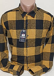 Чоловіча сорочка кашемір G-port vd-0019 приталена в клітку, картата тепла чоловіча сорочка Туреччина стильна