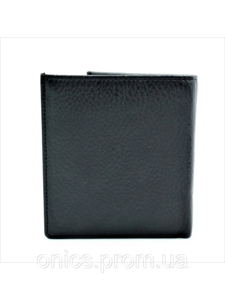 Чоловічий шкіряний гаманець 11 х 9,5 х 2 см Чорний wtro-508 хорошее качество - фото 1 - id-p1946460039