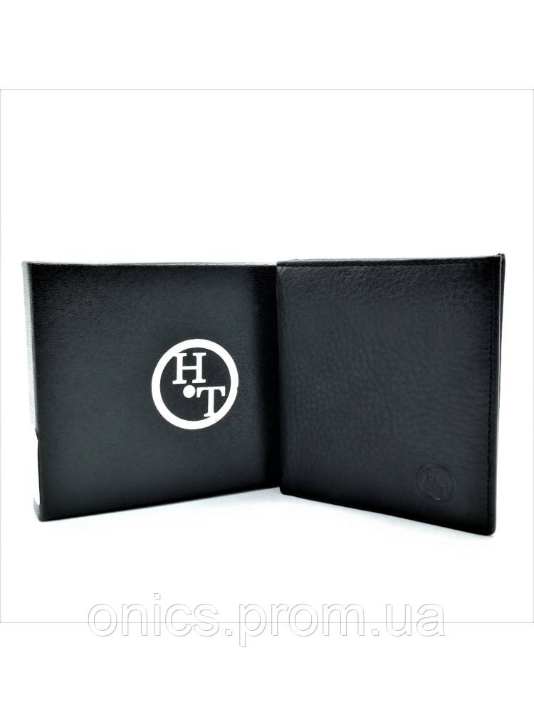 Чоловічий шкіряний гаманець 11 х 9,5 х 2 см Чорний wtro-508 хорошее качество - фото 2 - id-p1946460039