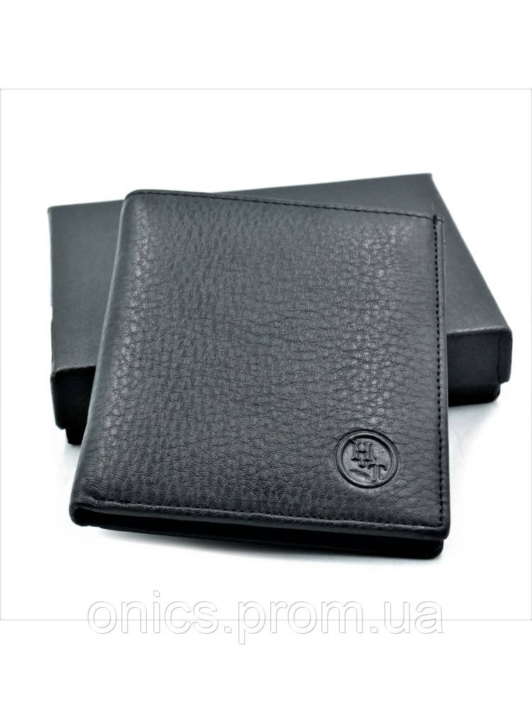 Чоловічий шкіряний гаманець 11 х 9,5 х 2 см Чорний wtro-508 хорошее качество - фото 5 - id-p1946460039