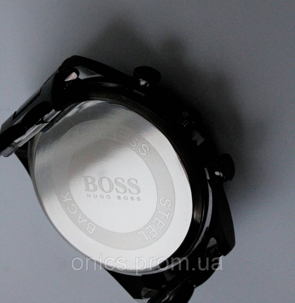 Мужские наручные часы Hugo Boss классика total black хорошее качество - фото 1 - id-p1946460043