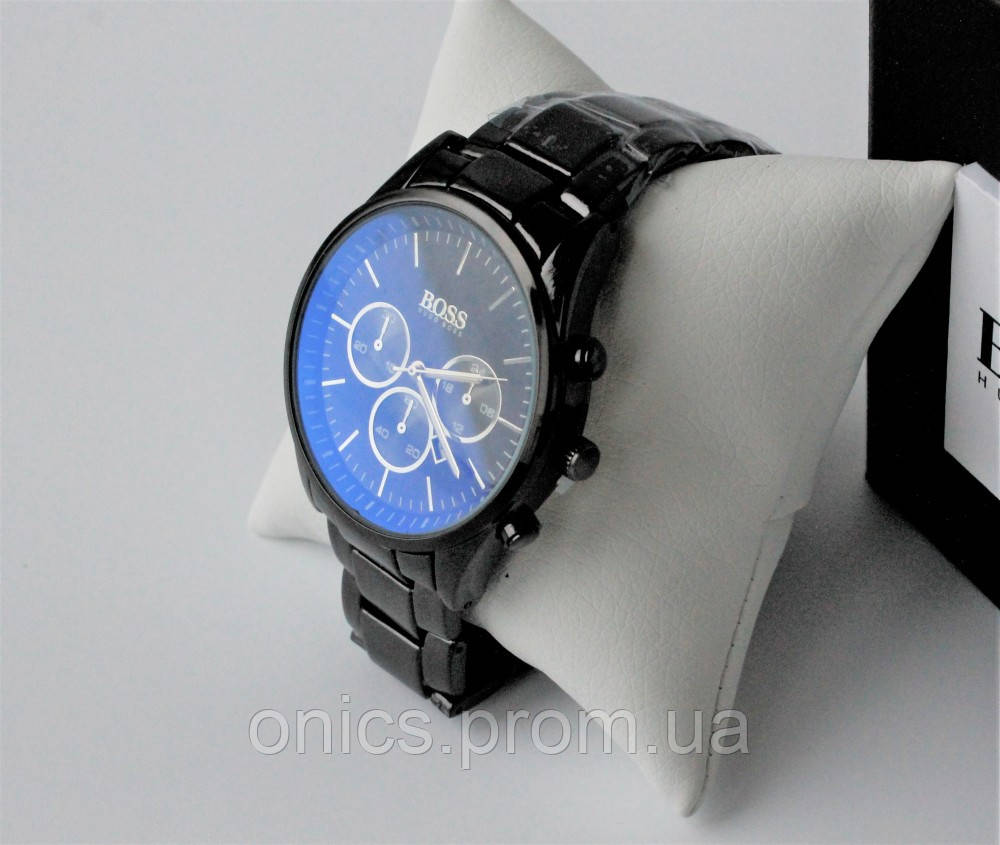 Мужские наручные часы Hugo Boss классика total black хорошее качество - фото 5 - id-p1946460043