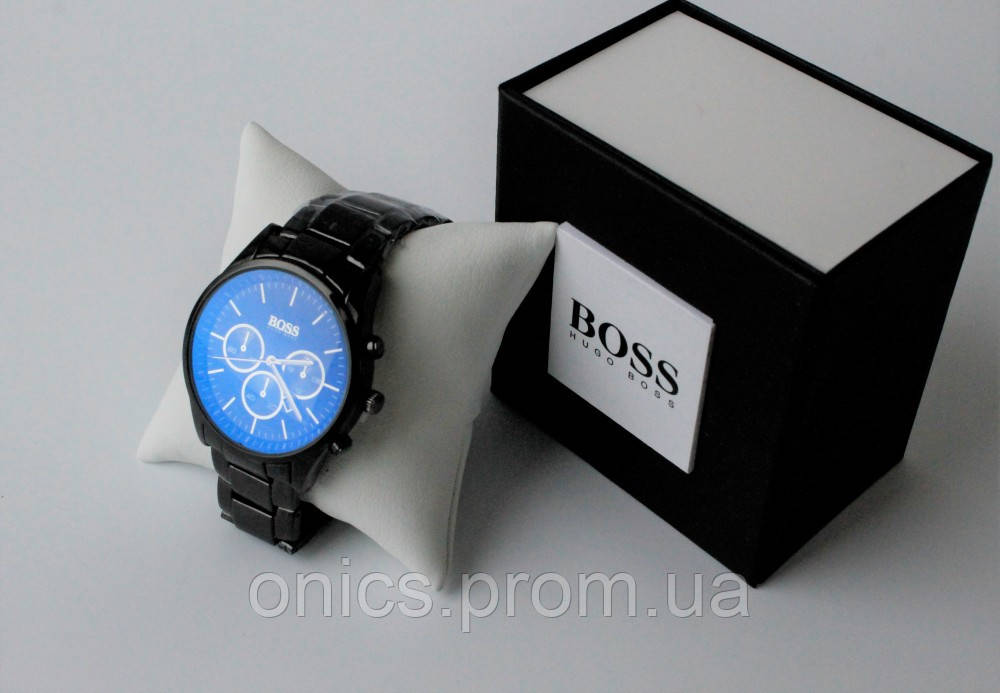 Мужские наручные часы Hugo Boss классика total black хорошее качество - фото 6 - id-p1946460043