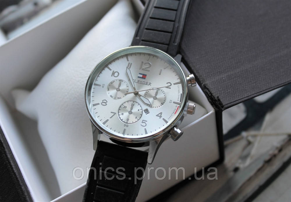 Мужские часы Tommy Hilfiger черные хорошее качество - фото 3 - id-p1946463415