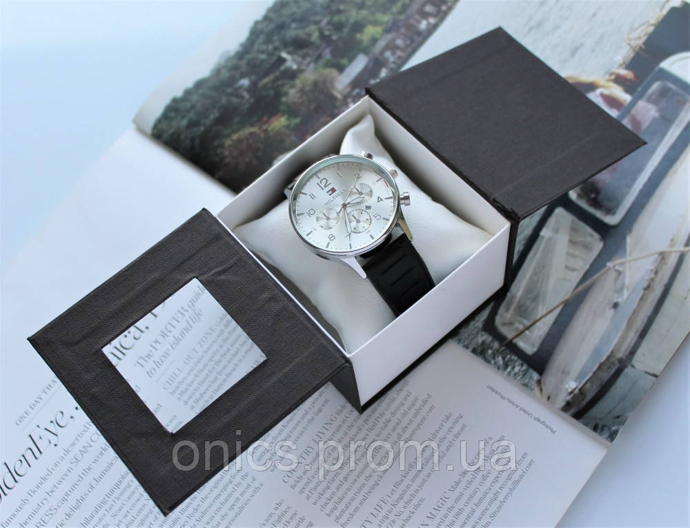 Мужские часы Tommy Hilfiger черные хорошее качество - фото 7 - id-p1946463415