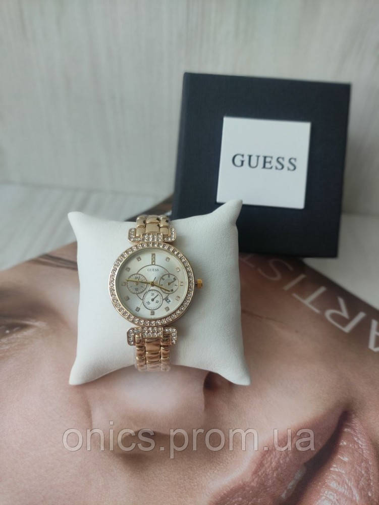 Женские наручные часы Guess gold страз хорошее качество - фото 1 - id-p1946463448