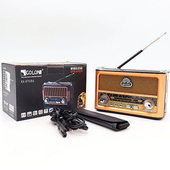 Радіоприймач з ліхтарем з USB, GOLON RX BT087 / FM-радіо з Bluetooth / Портативне радіо з блютузом