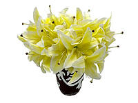 Ветка лилии искусственная желтая для декора Цветы для декорирования L 28 cm D 14 cm FORKOPT
