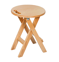 Табурет складний дерев'яний Т-69 Бук Натуральний з круглим твердим сидінням для дому, саду Мікс Мебель