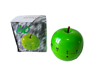 Кухонный таймер приготовления механический для кухни пластиковый Зеленое яблоко D 7 cm H 6 cm FORKOPT