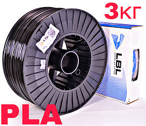 PLA пластик для 3D принтера 3.0 кг / 960 м / 1.75 мм / Чорний