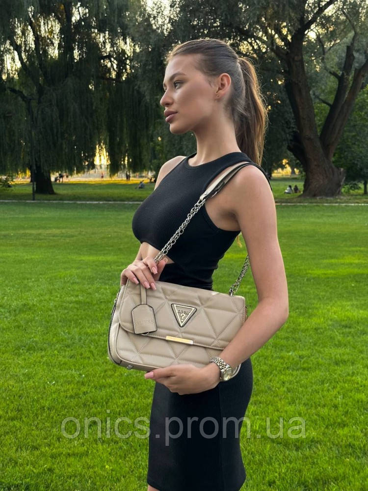 Жіноча сумка GUESS Zippy beige хорошее качество - фото 2 - id-p1946463952