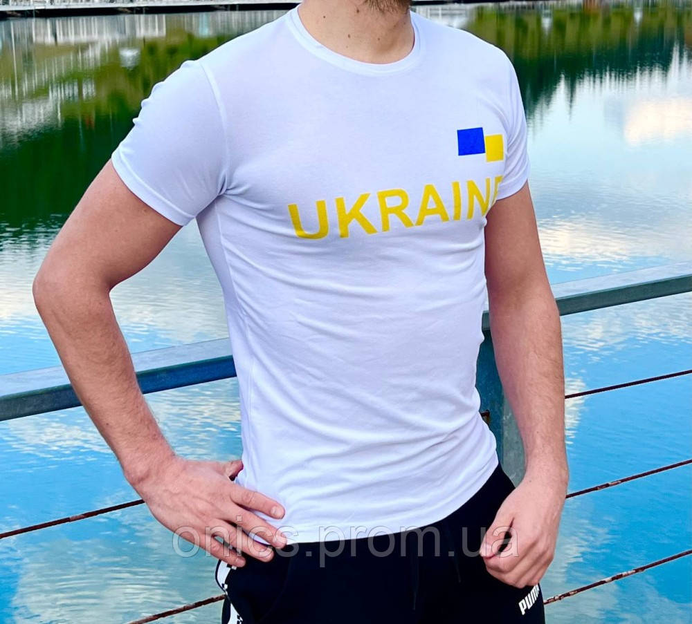 Футболка Ukraine Victory белая хорошее качество - фото 3 - id-p1946502919