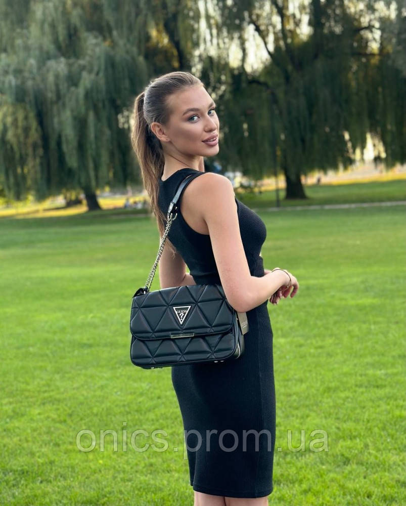 Жіноча сумка GUESS Zippy Black хорошее качество - фото 6 - id-p1946460406