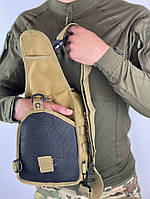 Тактичний рюкзак на одне плече 10л койот 1188 хорошее качество