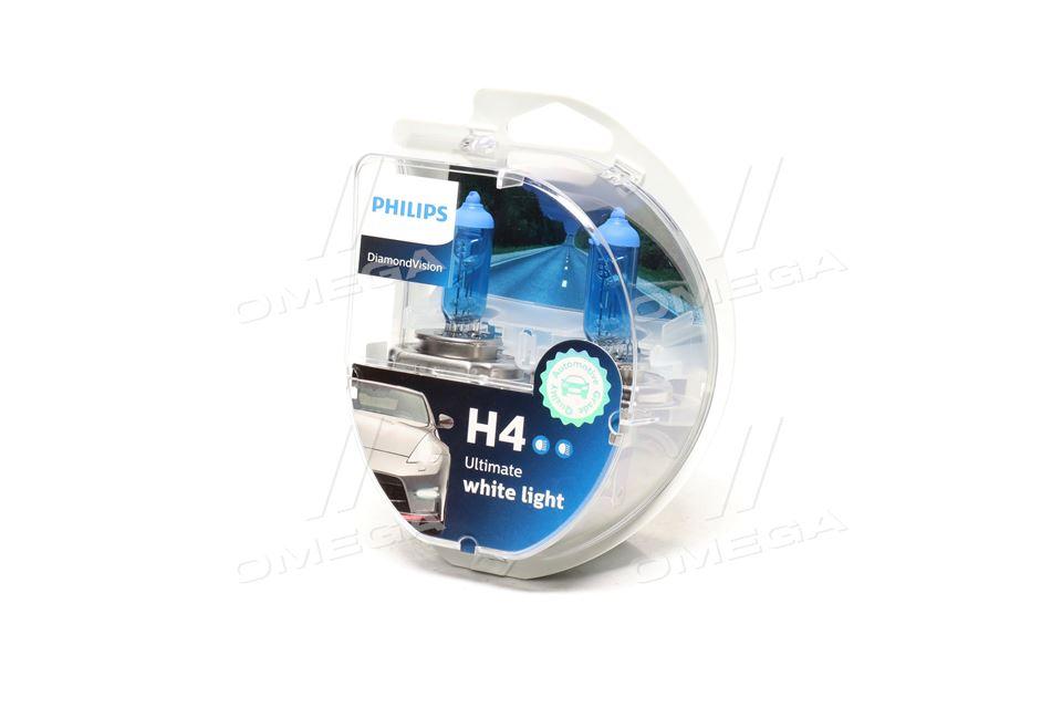 Лампа розжарювання H4 12V 60/55W P43t-38 Diamond Vision 5000K (вир-во Philips) 12342DVS2 UA51