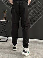 Демісезонні штани чорні Nike чорний лого (двонитка) RD103 хорошее качество