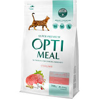 Сухой корм для кошек Optimeal для стерилизованных/кастрированных с высоким содержанием говядины и сорго 700 г