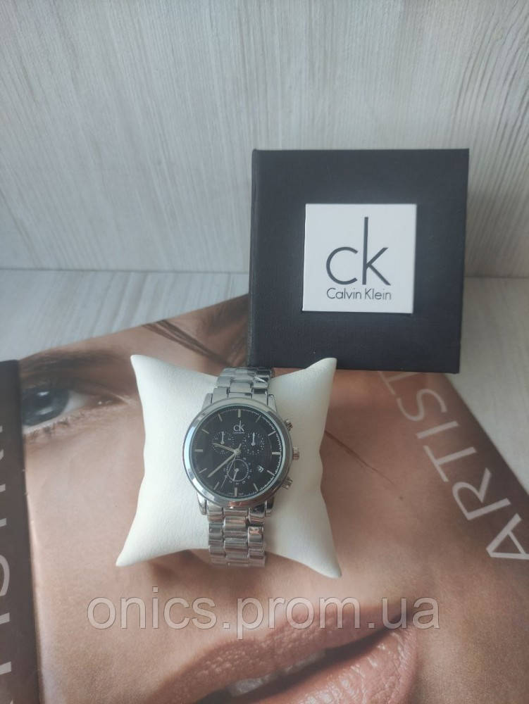 Часы Calvin Klein silver&black хорошее качество - фото 1 - id-p1946466502