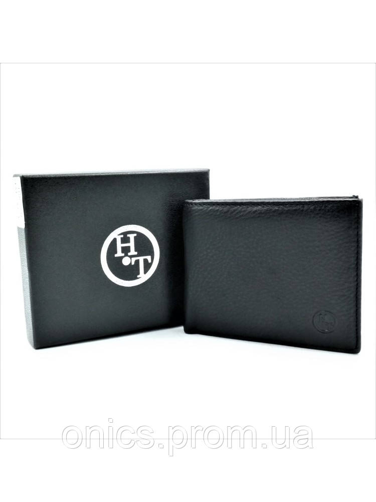 Чоловічий шкіряний гаманець-зажим 11 х 9 х 2,5 см Чорний wtro-168-24F хорошее качество - фото 2 - id-p1946466503