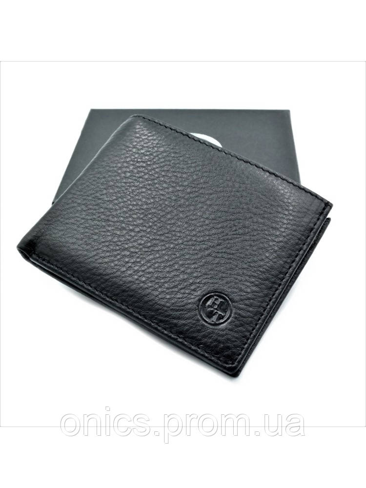 Чоловічий шкіряний гаманець-зажим 11 х 9 х 2,5 см Чорний wtro-168-24F хорошее качество - фото 4 - id-p1946466503