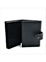 Чоловічий шкіряний гаманець-візитниця 10 х 7,5 х 3 см Чорний wtro-163-25F хорошее качество