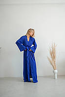 Домашний легкий халат Anetta ткань шелк армани цвет электрик качественная женская домашняя одежда
